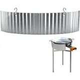 tomishop Windschutz für Gasbrenner & Paellapfannen – Einfache Einhängung – 68 × 15 cm Stahl-Elemente – Gleichmäßige Hitzeverteilung