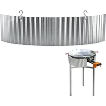 tomishop Windschutz für Gasbrenner & Paellapfannen – Einfache Einhängung – 68 × 15 cm Stahl-Elemente – Gleichmäßige Hitzeverteilung