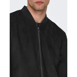 Only & Sons Bomberjacke in Leder-Optik Modell 'LUCAS', & schwarz, - XL