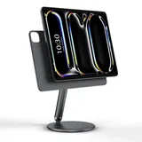 LULULOOK Magnetisch iPad Ständer für iPad Pro 13'' M4 (2024), Faltbar iPad Pro Ständer mit 360° Schwenk Basis, Verstellbar Tragbar Magnet Tablet Ständer Desktop Halterung aus Alle Aluminium Legierung