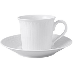 Villeroy & Boch Tasse Cellini Kaffeetasse mit Untertasse 2er Set, Porzellan weiß