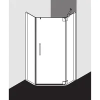 Kermi PXR47090201UK 90x90x200cm, silber mattglanz, ESG SR Opaco, rechts