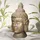 ECD Germany Buddha Figur Kopf Statue 74,5 cm Bronzeoptik Polyresin, für Yoga, Feng Shui oder Meditationsraum, Innen/Außen Skulptur Dekofigur & Bronze