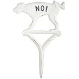 Esschert Design Hundeschild pinkeln "No!" weiß aus Gusseisen, 20,5 x 1,2 x 31,5 cm