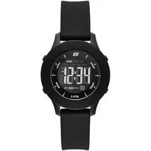 SKECHERS Damenuhren Rosencrans, Digitales Uhrwerk, 37 mm Gehäuse aus schwarzem Polycarbonat mit Silikonarmband, SR6141