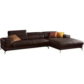 W.Schillig Ecksofa "piedroo, Designsofa mit tollem Sitzkomfort, bequem und elegant, L-Form", braun (mocca z69), B:343cm H:70cm T:193cm, Longlife Xtra-Leder Z69: Das feinnarbige, gedeckte Softleder Z69 besticht durch seine außergewöhnliche Weichheit im trendigen
