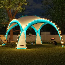 Swing&Harmonie Faltpavillon 4,5 x 4,5 m inkl. Solarmodul Blau/Türkis