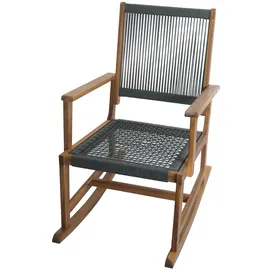 Mendler Schaukelstuhl HWC-P73 Akazie Holz 0 x 0 x 0 cm Beige/Olivgrün