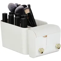 Relaxdays Kosmetik Organizer Badaccessoires Weiß/Gold