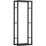 Homcom Kaminholzregal Metall 60 x 25 x 150 cm Schwarz