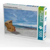 Calvendo Einsamer Strandkorb an der Ostsee Puzzle