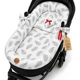Totsy Baby Stubenwagen Umrandung Musselin Baumwolle – Nestchen für Babywanne Kinderwagen und Buggy Atmungsaktiv – Schonbezug Set 3-teilig mit Kissen Einlage für Neugeborene Gefieder