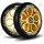 Soke Scooter Räder 1679, 5x12x12cm, Zwei Stück, Gold, Langlebig, für Kinder, Jugendliche, Erwachsene, Profis | Kickscooter Scooter Wheels Suitable for Razor/Cox/Albott and most Freestyle Scooters