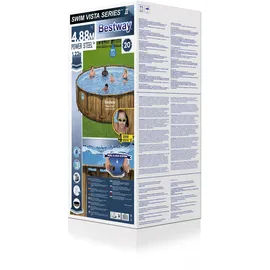 BESTWAY Power Steel Swim Vista Series Frame Pool rund Set 488 x 122 cm inkl. Filterpumpe