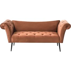 Chaiselongue NANTILLY Samtstoff Goldbraun