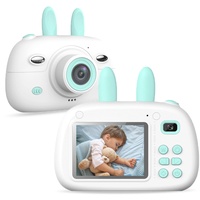 SUPBRO Kinderkamera Hase Fotoapparat Kinder Digitalkamera Mit 2.4" IPS-Bildschirm 1080P HD 32G TF Karte Geschenke Spielzeug für 3-12 Jahre Kinder Blau