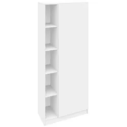 Aktenschrank BORCHARDT MÖBEL "Vaasa", weiß (weiß hochglanz), B:76cm H:185cm T:35cm, Spanplatte, Schränke, moderner Mehrzweckschrank mit Push-to-Open-Funktion