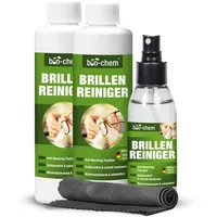 bio-chem Brillenreiniger Set 100 ml + 2x 250 ml – Anti-Beschlag & Tuch Glasreiniger (Brillenreiniger 100 ml + 2x 250 ml + Mikrofasertuch) weiß