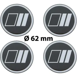 4 x Ø 62 mm Polymere Aufkleber / Streifen / Nabenkappen, Felgendeckel