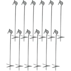 12x Bodenanker zum Eindrehen 58 cm feuerverzinkt Erdanker Grundanker Spieltur...