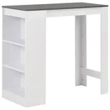 vidaXL Bartisch mit Regal 110 x 50 x 103 cm Weiß