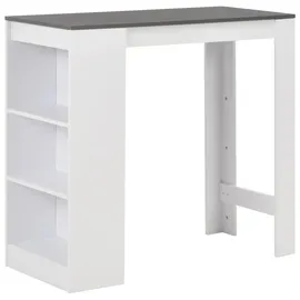 vidaXL Bartisch mit Regal 110 x 50 x 103 cm Weiß