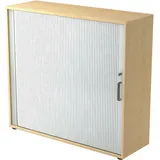 Hammerbacher Rollladenschrank ahorn, silber 2 Fachböden 120,0 x 40,0 x 110,0 cm