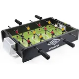 Umbro Mini Tischkicker - Kickertisch mit 12 Spielern - Kompakter Tischfußball - Inkl. 2 Mini Fußballen - Schwarz
