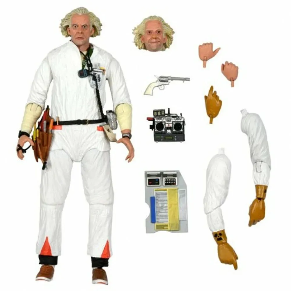 Neca Doc Brown 1985 Actionfigur in Schwarz – 18 cm, Detailreich für Filmfans