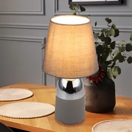 GLOBO Touch Tisch Leuchte FERNBEDIENUNG Textil Chrom Lampe DIMMBAR im Set inkl. RGB LED Leuchtmittel