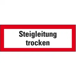 Schild I Feuerwehrzeichen Steigleitung trocken, Kunststoff, 210x74mm, DIN 4066