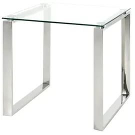 Haku-Möbel HAKU Möbel Beistelltisch rechteckig Glas silber 55,0 x 55,0 x 55,0 cm, 1 St.