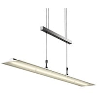 B.K.Licht LED Pendelleuchte dimmbar Hängeleuchte 85cm höhenverstellbar 95-175cm silber - BKL1001, LED fest integriert, Warmweiß, Deckenleuchte 20W 1600lm Esszimmerlampe Küchenlampe Lampenschirm Glas silberfarben