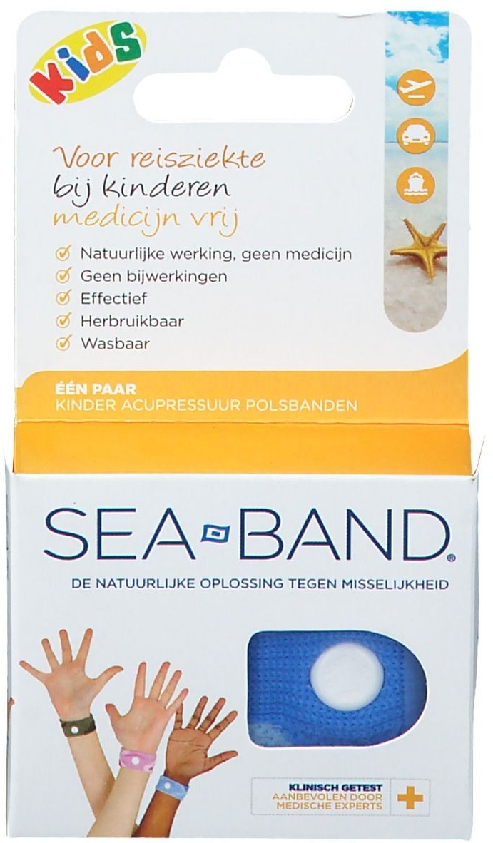 Sea-Band® Bande Poignet Bleu 2 pc(s) bandage(s)