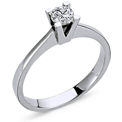 EinStein Diamant Diamantring 0,26 Carat Diamant Solitär Ring Antragsring Weißgold, Diamant weiß 54