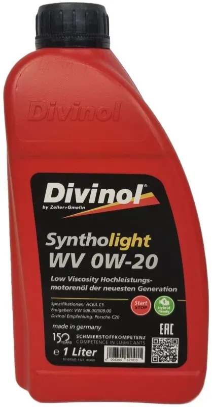 Divinol Syntholight WV 0W-20, 1 Liter