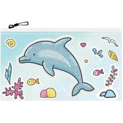 DIAMOND DOTZ® DTZ14.009 DOTZIES® Original Diamond Painting Mäppchen „Dolphin Party“ 21,5 x 14 cm