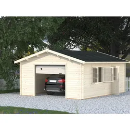 Palmako Einzelgarage Roger 5,14 x 5,98 m grau mit Sektionaltor