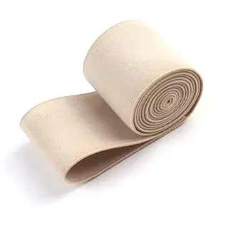 ELSKBRUN 6 Meter 4cm breites elastisches Gurtband, farbiges Nylon-Gummiband, Kleidung, DIY-Nähzubehör, Beige, 40mm