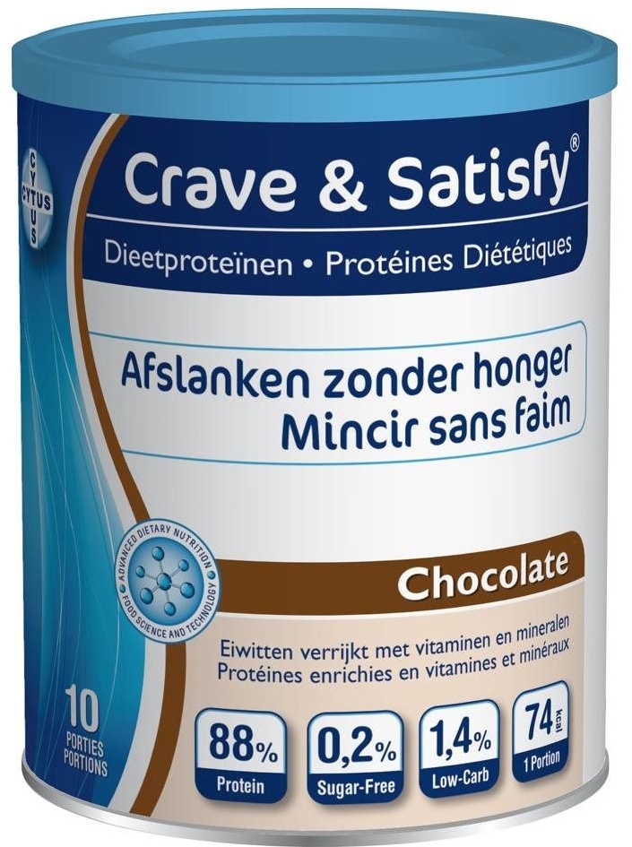 Crave & Satisfy Protéines Diététiques Chocolat 200 g Poudre