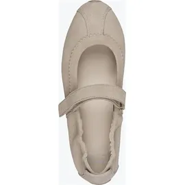 TAMARIS Damen Ballerina mit Strap Leder flach, beige, 39 EU