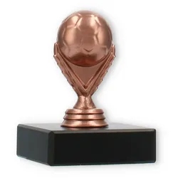 Pokal Kunststofffigur Fußball bronze auf schwarzem Marmorsockel 8,6cm