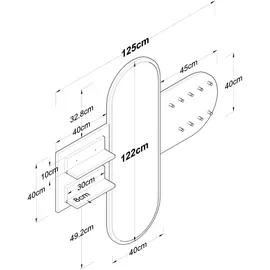 Asir Wandspiegel RANI 125x120 cm weiß/braun - Weiß/Braun
