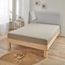 BettwarenShop Spannbettlaken Jersey-Elasthan 120 x 200 - 130 x 220 cm grau
