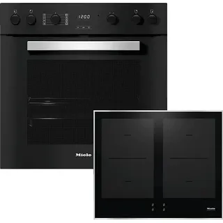 MIELE H 2457 IP OBSW + KM 7005 FR, Einbauherdset (Induktionskochfeld, A+, 76 l)