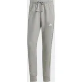 Adidas Essentials French Terry Tapered Cuff 3-Streifen Hose Medium Grey Heather / White L