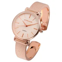 Excellanc Design Damen Spangen Armband Uhr Rosègold Metall Analog Spangenuhr 91800228003