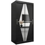 möbel kryspol Schwebetürenschrank BOLIWIA 100 x 200 x 62 cm Schwarz