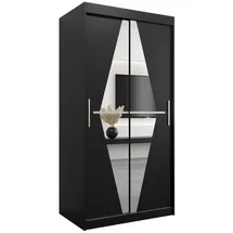 möbel kryspol Schwebetürenschrank BOLIWIA 100 x 200 x 62 cm Schwarz