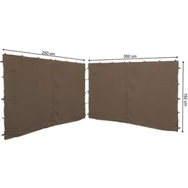 Quick Star Seitenwand für Pavillon 3x4 m 2 Stück Beige/Braun/Grau 3,5 x 1,92 m